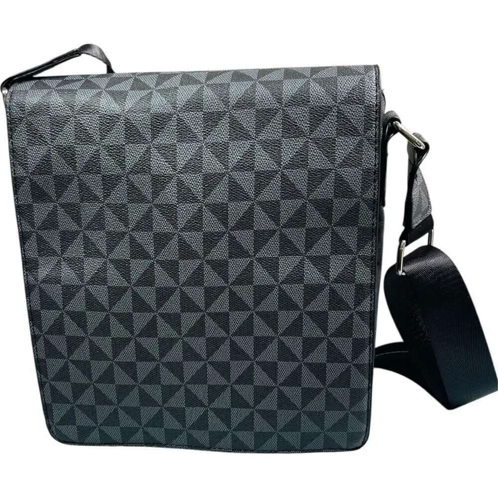 Black Gray Monogram  Shoulder Crossbody Messenger Bag